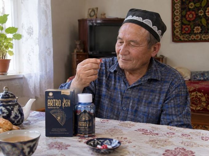 Аҳмаджон ота Artro Zen капсуласини ичмоқда